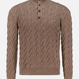 Cashmere Cable Knit Long Sleeve Pullover Sweater