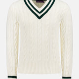 Cashmere Long Sleeve V-Neck Sweater (14686516871531)