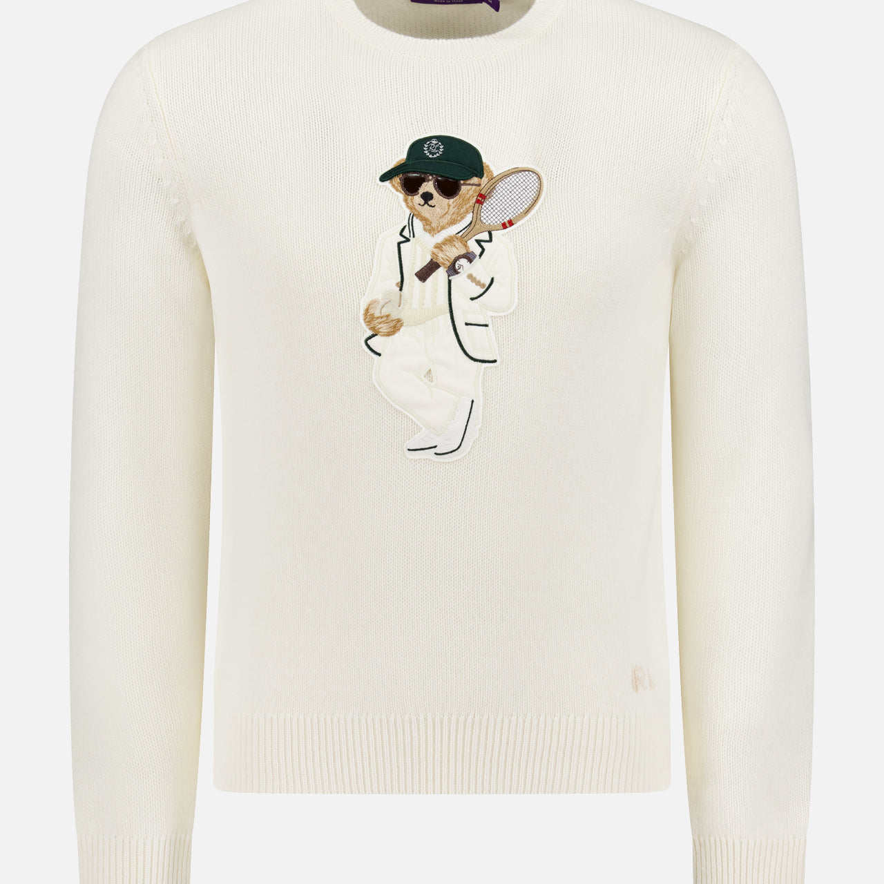 7GG Cashmere Bear-Tennis Long Sleeve Sweater (14686516838763)