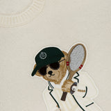 7GG Cashmere Bear-Tennis Long Sleeve Sweater (14686516838763)