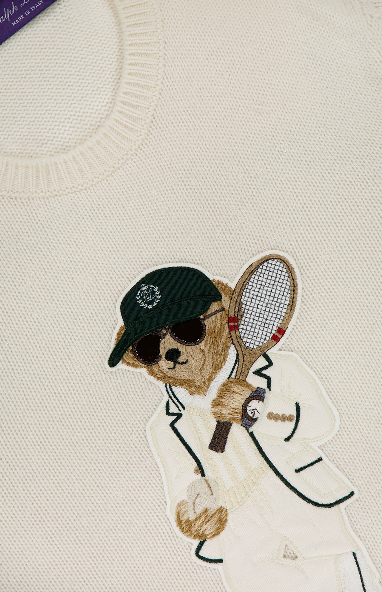 7GG Cashmere Bear-Tennis Long Sleeve Sweater (14686516838763)