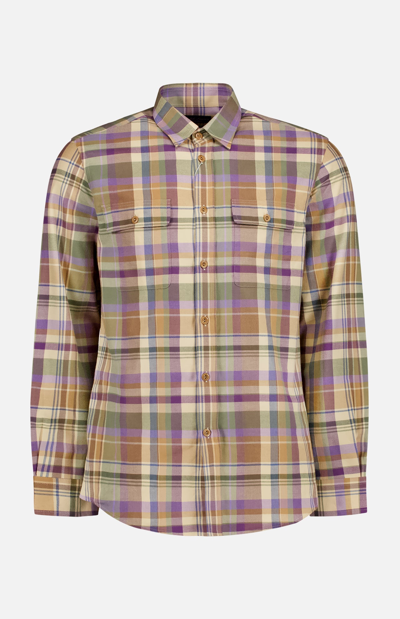 Cotton Plaid Flannel Long Sleeve Sport Shirt (14620488139115)