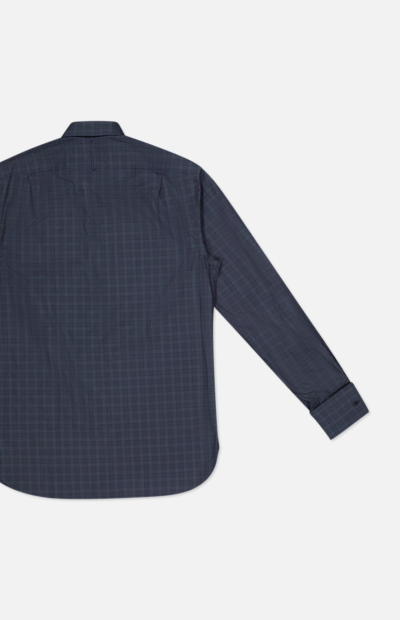 Cotton Poplin Tartan Long Sleeve Dress Shirt (7733400174707)
