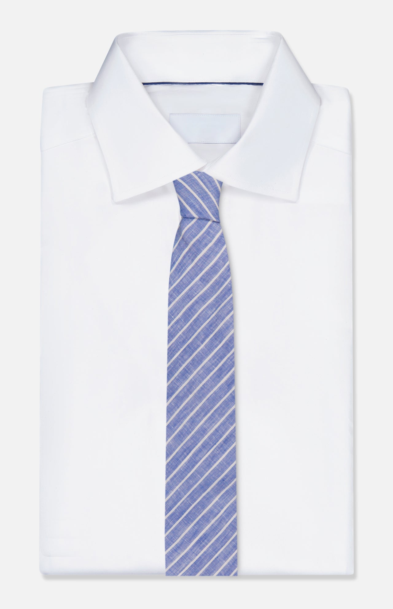 Linen Pinstripe Standard Neck Tie (14666580132203)