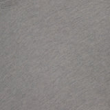 Close-up view of the light gray Cashmere Crewneck Pullover Sweater from RALPH LAUREN PURPLE LABEL, featuring a ribbed collar. A partially visible purple tag in the top left corner indicates it is made in Italy. The image highlights the fabric texture and detailed stitching.