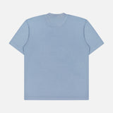 A Vintage Cotton Jersey Short Sleeve T-Shirt by RALPH LAUREN PURPLE LABEL, in light blue cotton, is shown laid flat from the back against a white background.