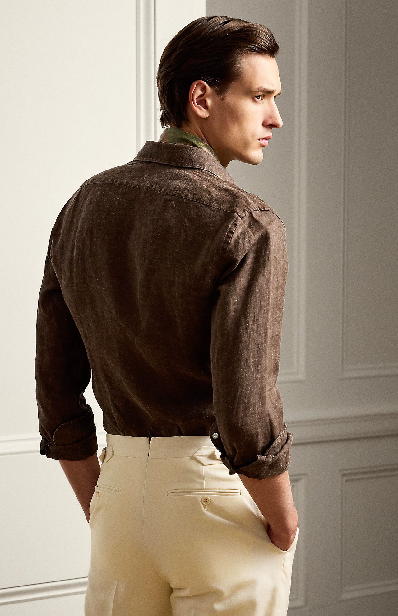 Textured Linen Long Sleeve Sport Shirt (14620488171883)