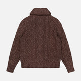 Cableknit Shawl Collar Cardigan Sweater