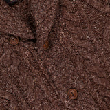 Cableknit Shawl Collar Cardigan Sweater