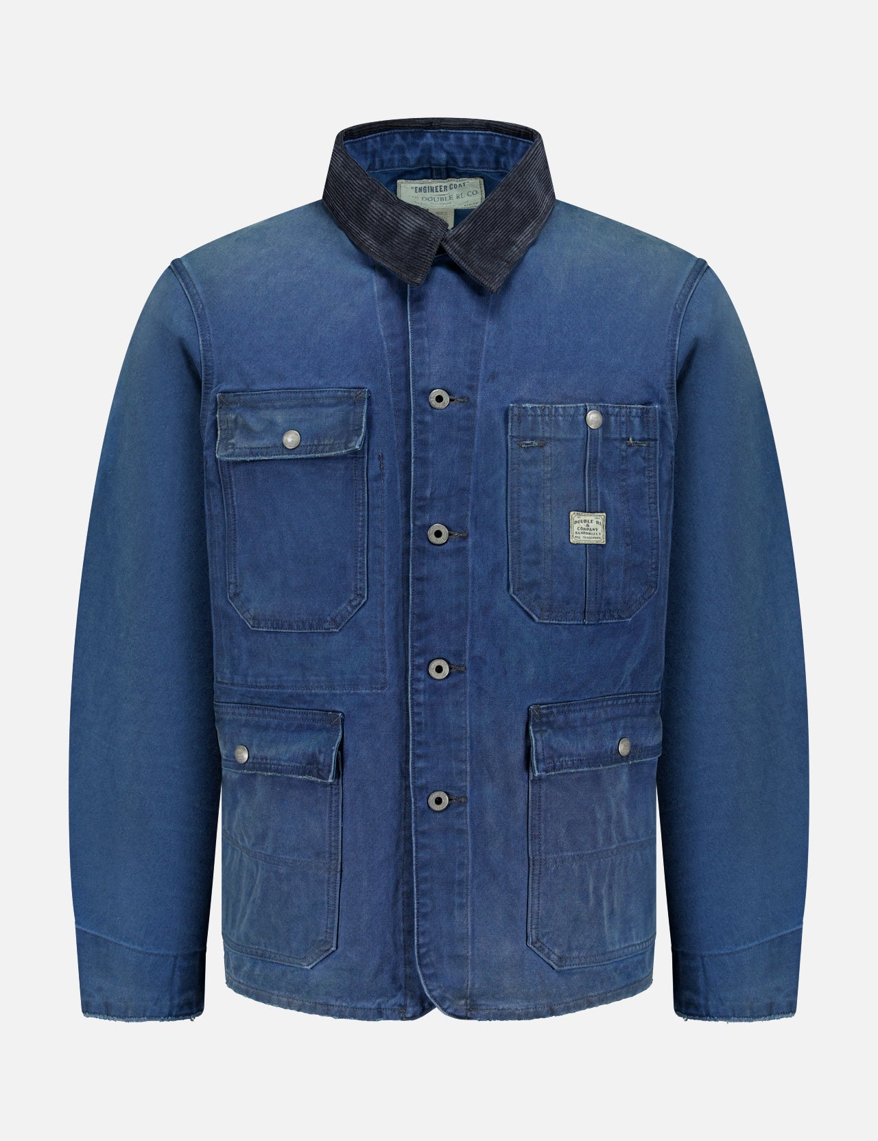 Ellis Cotton Long Sleeve Work Shirt by RALPH LAUREN RRL, featuring a button-front design and multiple front pockets, inspired by classic vintage workwear styles and presented against a plain white background.