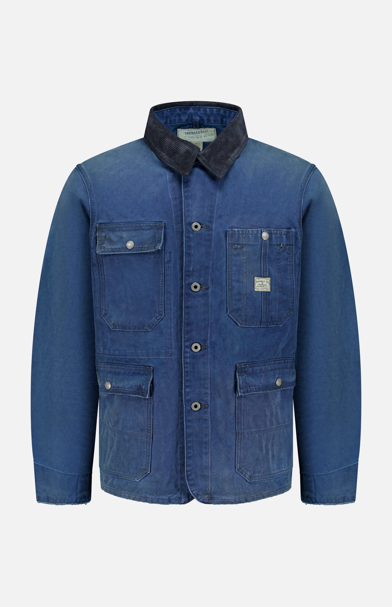 Ellis Cotton Long Sleeve Work Shirt by RALPH LAUREN RRL, featuring a button-front design and multiple front pockets, inspired by classic vintage workwear styles and presented against a plain white background.