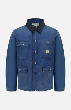 Ellis Cotton Long Sleeve Work Shirt by RALPH LAUREN RRL, featuring a button-front design and multiple front pockets, inspired by classic vintage workwear styles and presented against a plain white background.