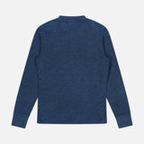 Waffle Knit Long Sleeve Henley T-Shirt (14702943142251)