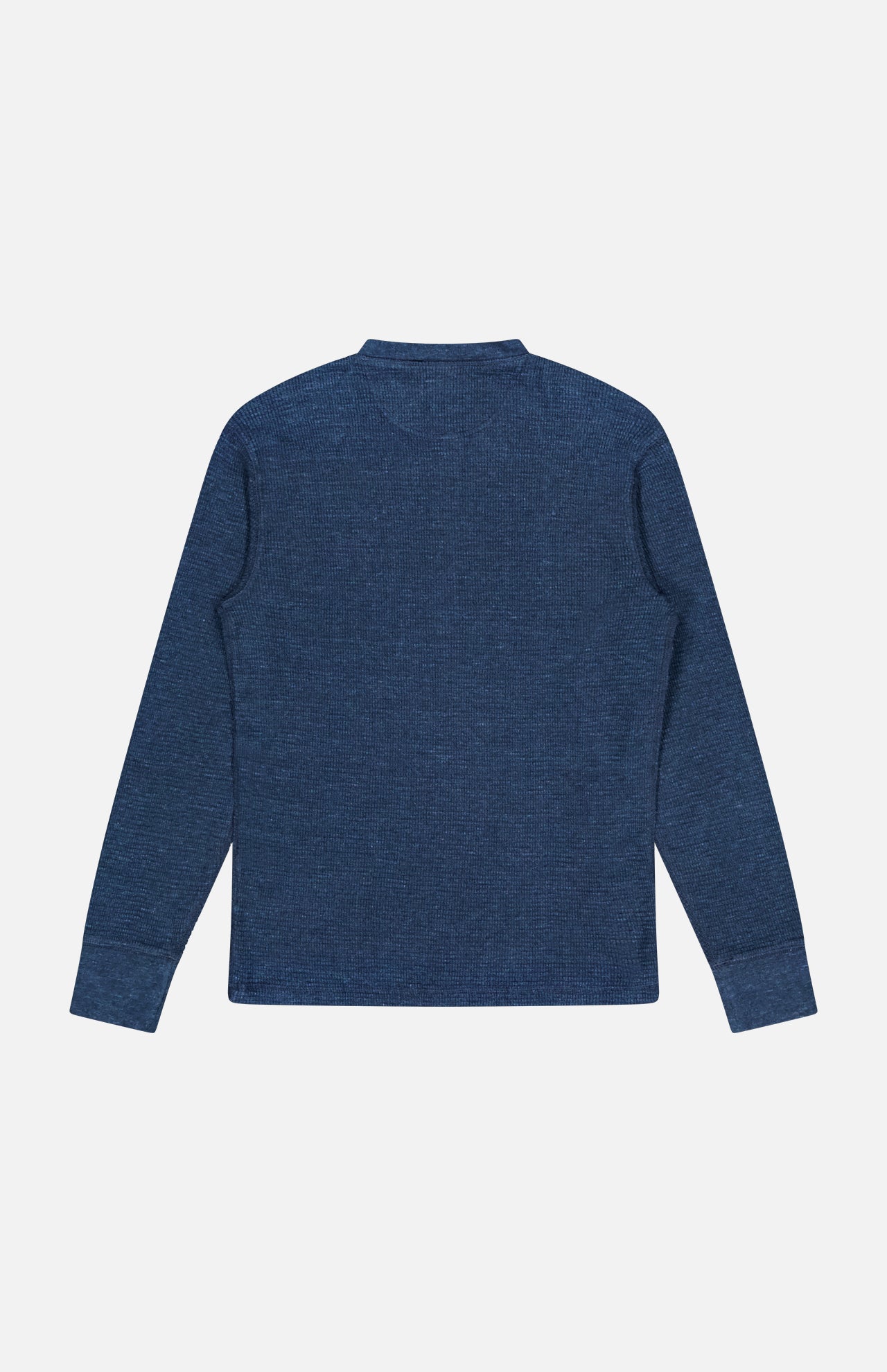 Waffle Knit Long Sleeve Henley T-Shirt (14702943142251)