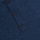 Waffle Knit Long Sleeve Henley T-Shirt (14702943142251)