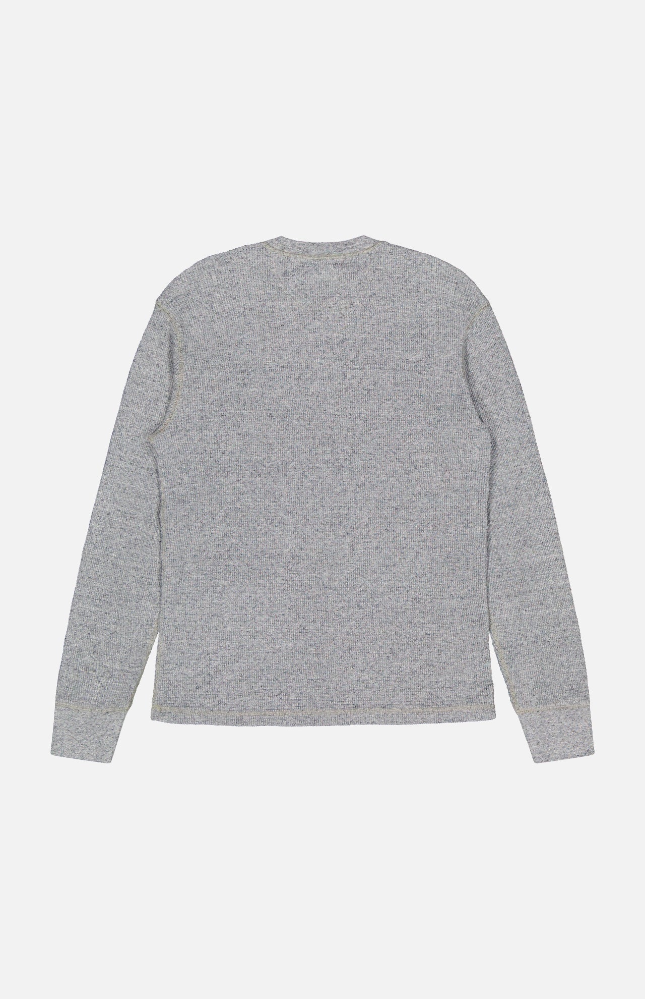 Waffle Knit Long Sleeve Henley T-Shirt (14702943109483)