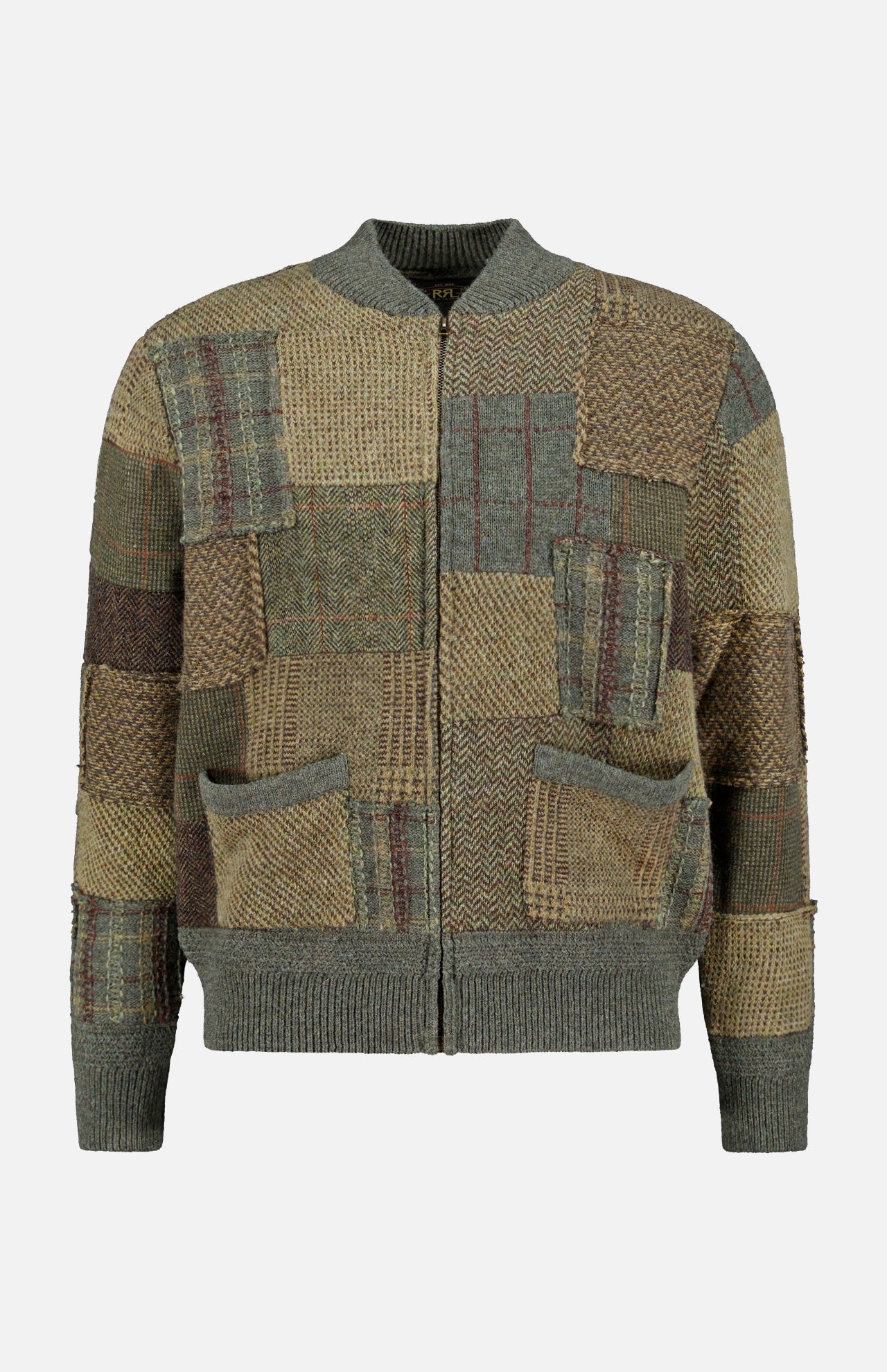 Patchwork Zip Cardigan Sweater (14710248046955)