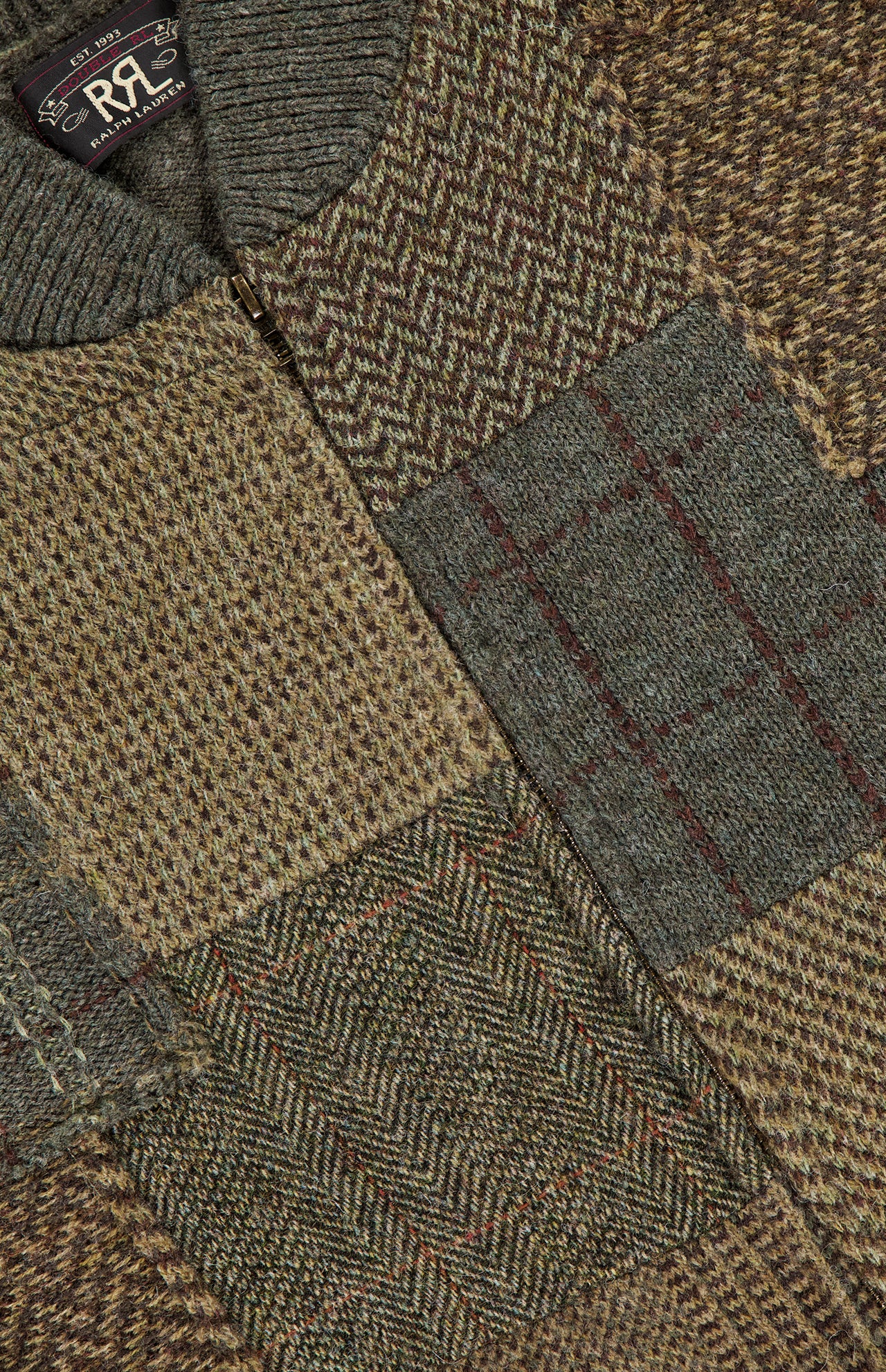 Patchwork Zip Cardigan Sweater (14710248046955)