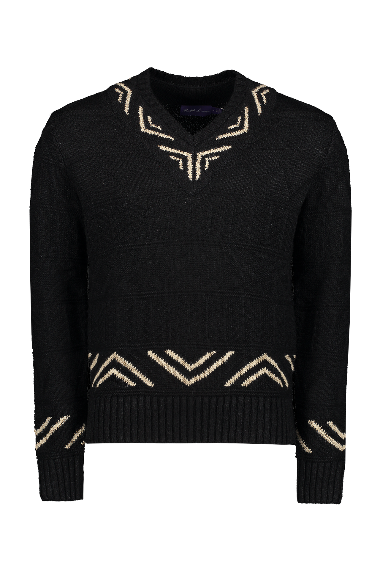 Pattern V-Neck Sweater (7157377826931)