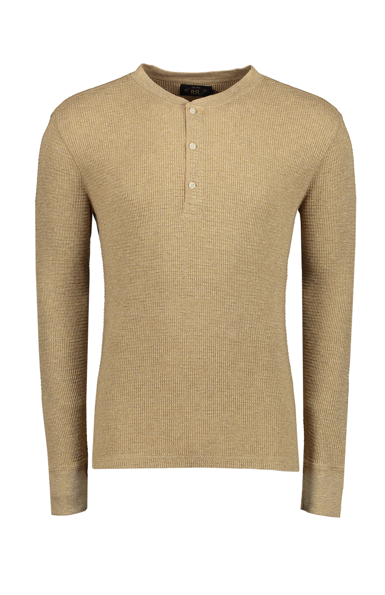 Waffle-Knit Henley Shirt (7182466351219)