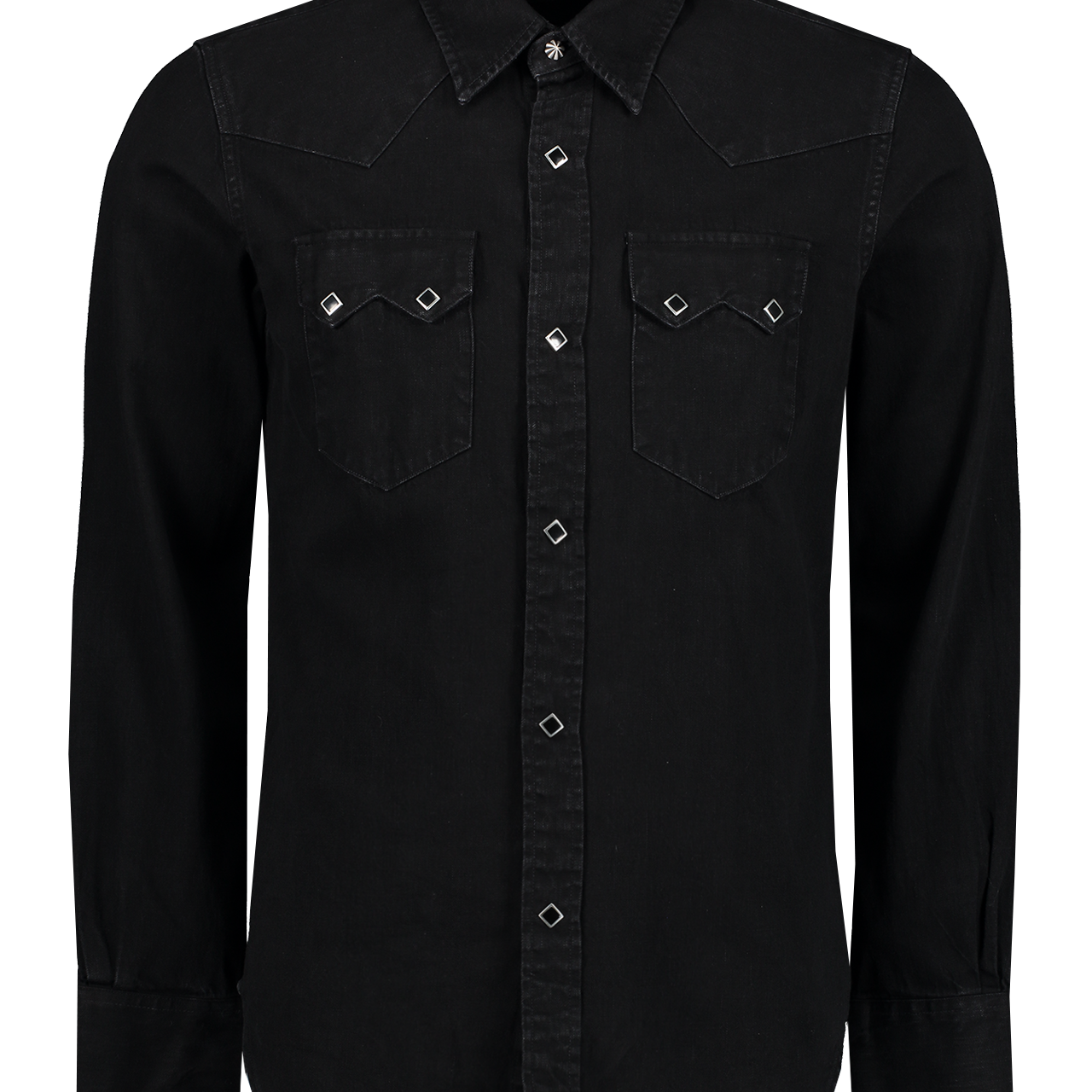 Slim Fit Denim Western Shirt (7182466285683)