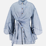 Rebellion Denim Wrap Mini Dress