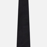 Solid black ROBERT TALBOTT Duvall Grenadine Unlined Tie in Italian silk with a textured weave.