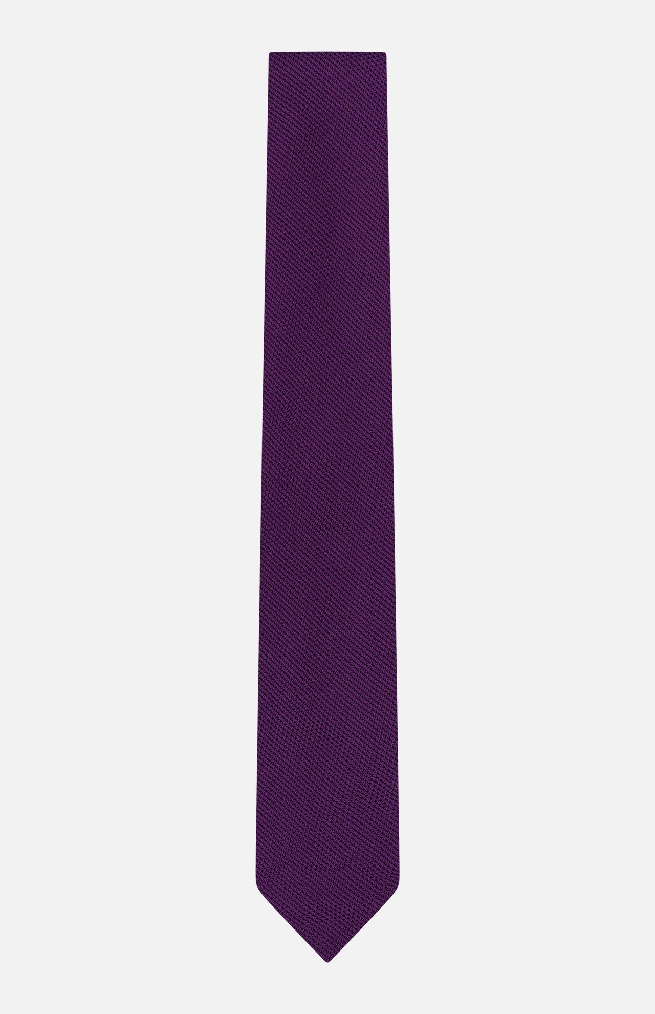 The Duvall Grenadine Unlined Tie by ROBERT TALBOTT features solid purple silk with a textured pattern, shown on a plain white background.