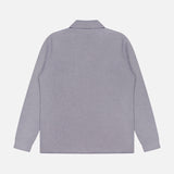 Back view of the ROBERT TALBOTT Landon Sweater Jacket in light gray, featuring long sleeves and a tailored fit, laid flat on a white background.