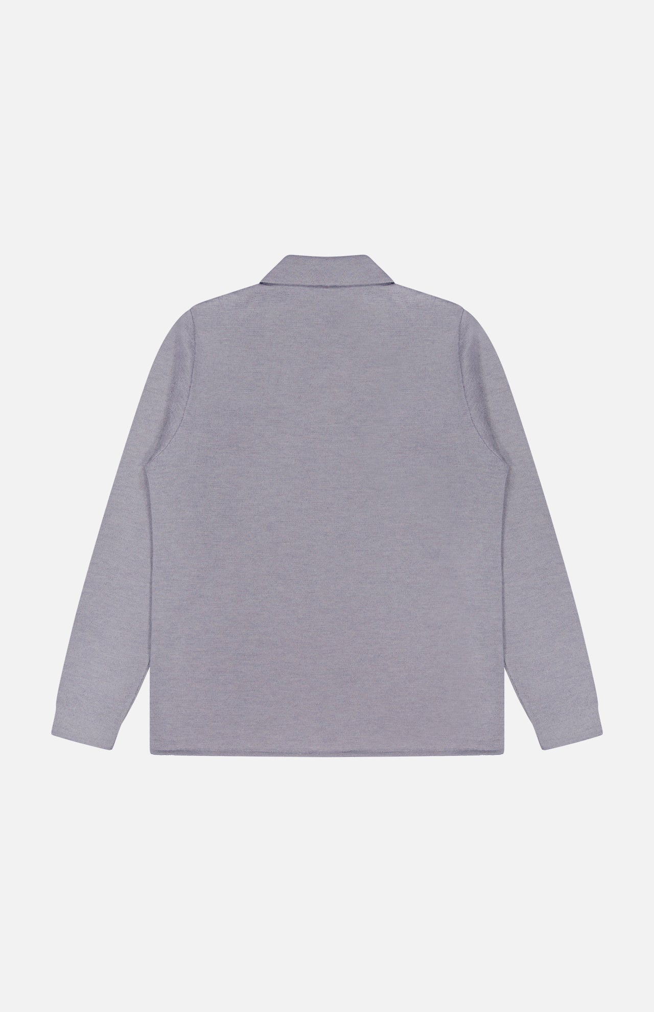 Back view of the ROBERT TALBOTT Landon Sweater Jacket in light gray, featuring long sleeves and a tailored fit, laid flat on a white background.