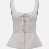 Catalan Lace Front Linen Top (14687654216043)