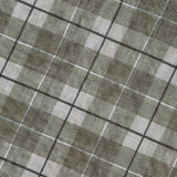 The RONNY KOBO Flume Mesh Plaid Top showcases intersecting green, grey, and white lines in a plaid pattern—an office-ready neutral top with versatile style.