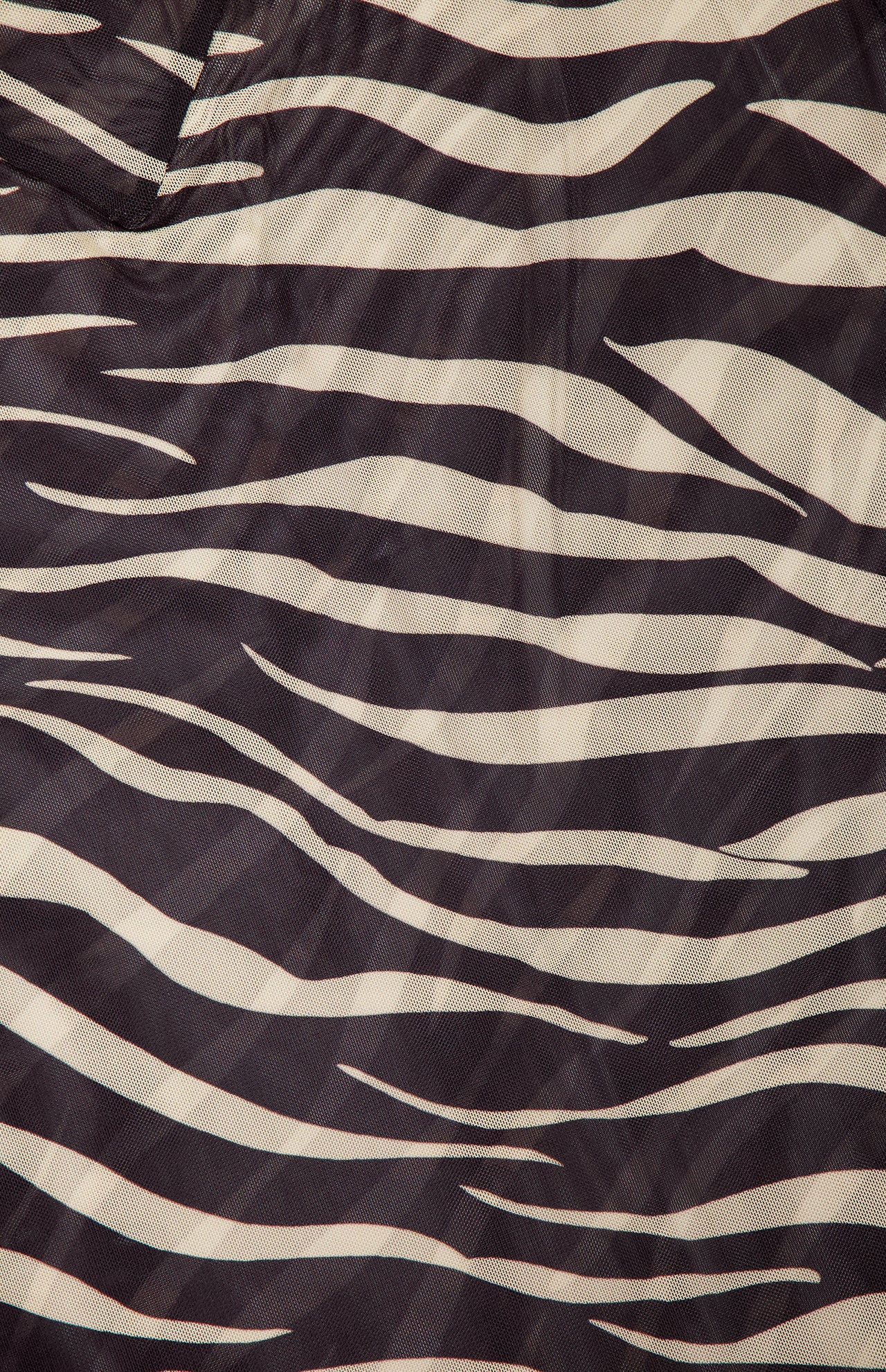 The Krisa Zebra Column Dress by RONNY KOBO features a black and white zebra stripe pattern with diagonal and wavy lines, creating an abstract animal print design—perfect for making a statement in this chic sleeveless maxi dress.