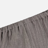 Close-up of the RONNY KOBO Moni Stripe Pull-on Pant in gray, featuring a gathered elasticized waistline detail, set against a plain white background.