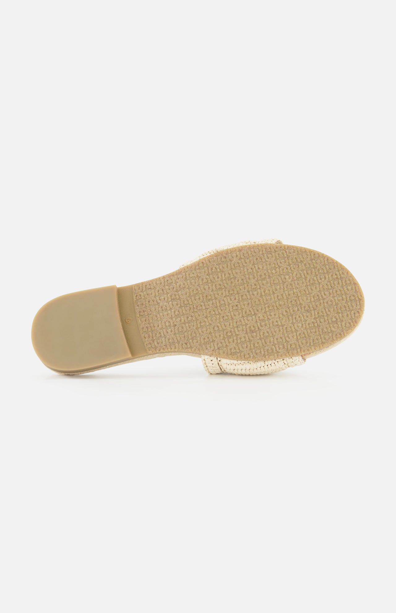 The Miya Woven Sandal from SAM EDELMAN features a beige textured rubber sole with a small heel and raffia-woven trim along the sides—your ideal go-to summer sandal.