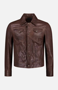 Denham Grained Lamb Trucker Jacket (14695722418539)
