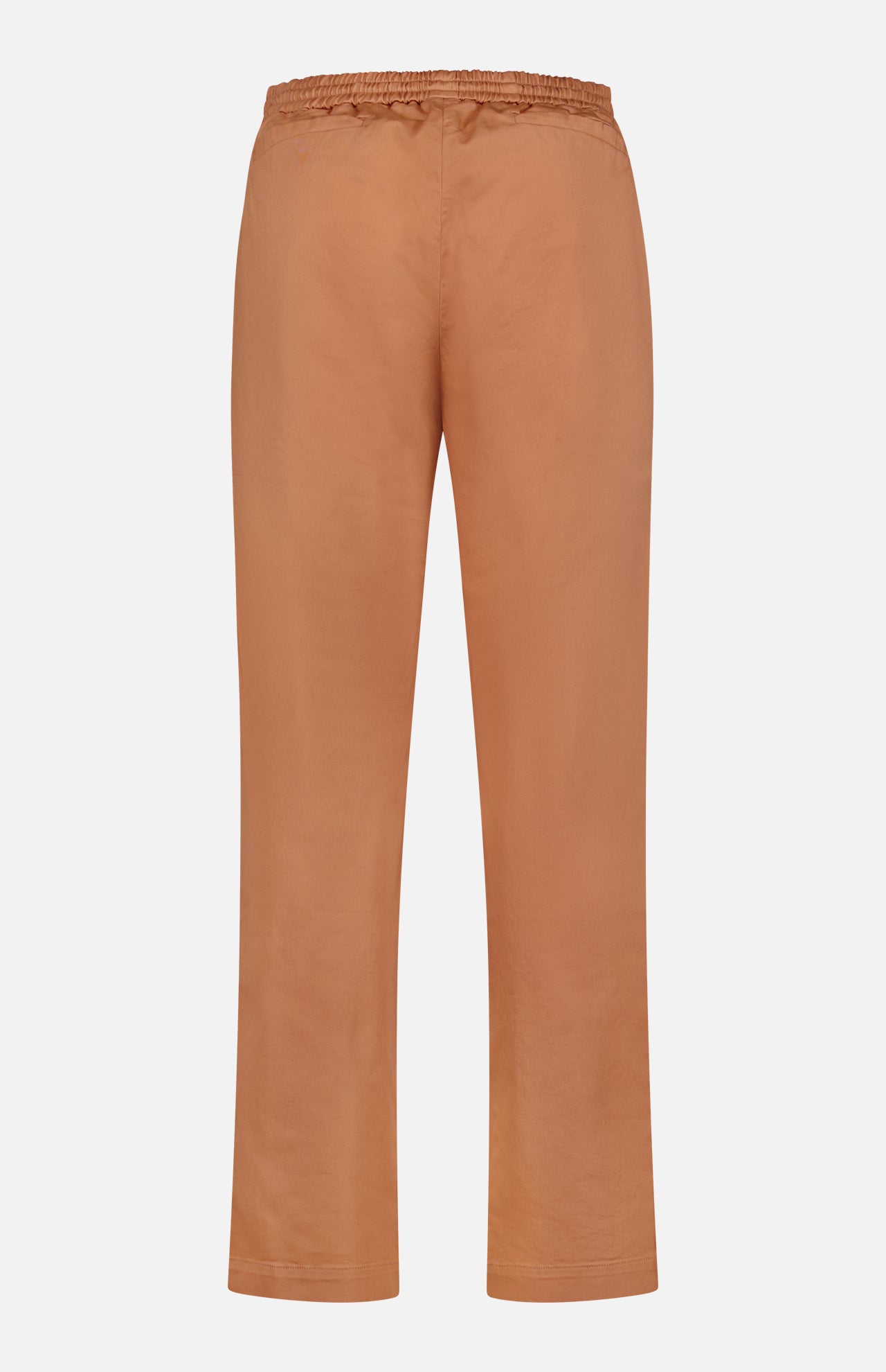 The SEASE Summer Mindset Drawstring Trouser Pant features a loose, straight-leg fit in a pastel tan shade, viewed from the back with an elastic waistband and no visible pockets or embellishments.