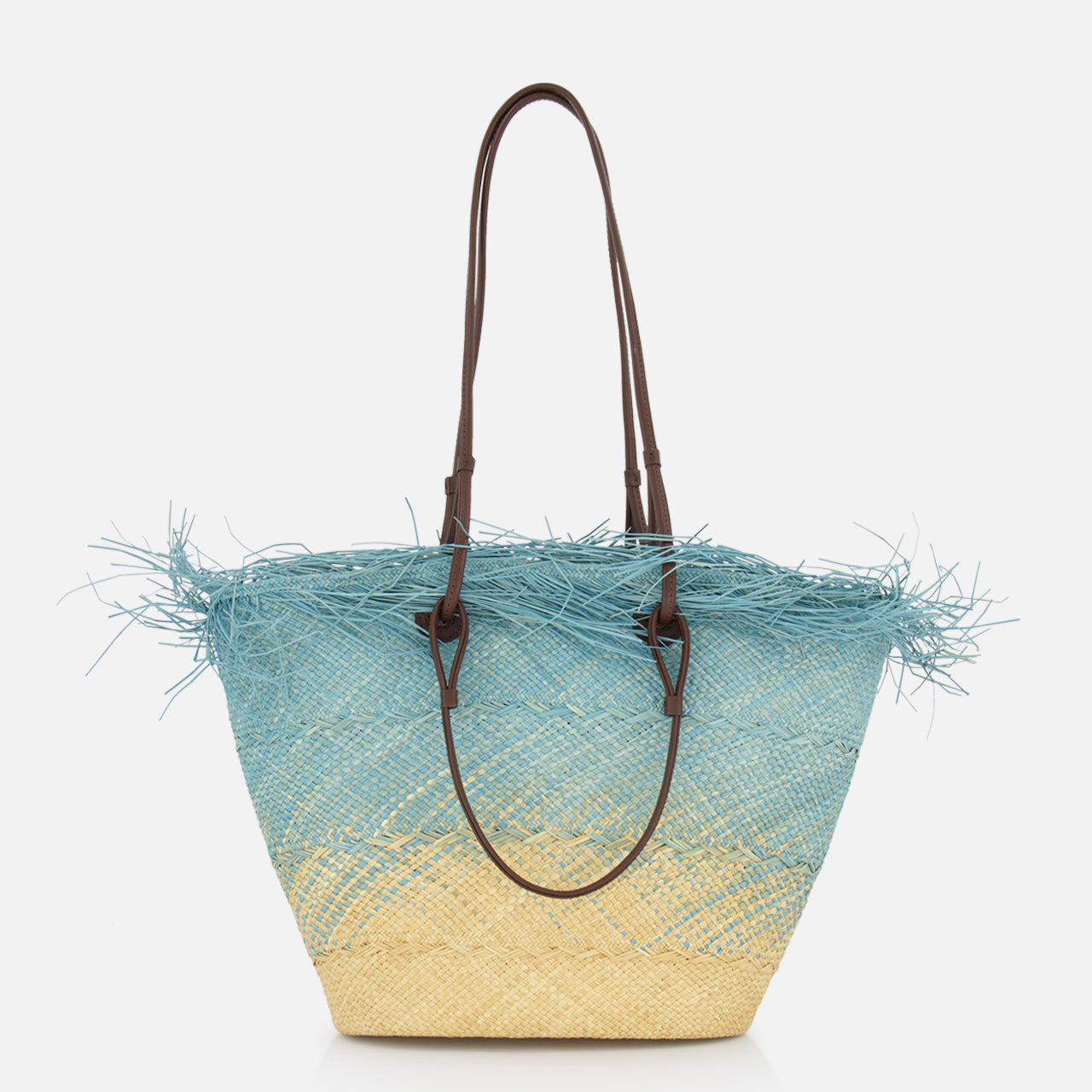Medium Basket with Frayed Border Bag (14680747901291)