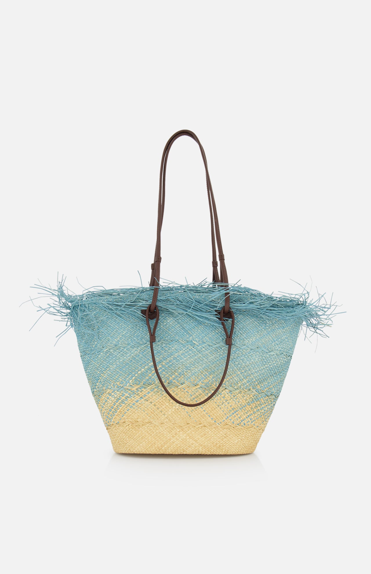 Medium Basket with Frayed Border Bag (14680747901291)