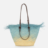 Medium Basket with Frayed Border Bag (14680747901291)