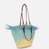 Medium Basket with Frayed Border Bag (14680747901291)