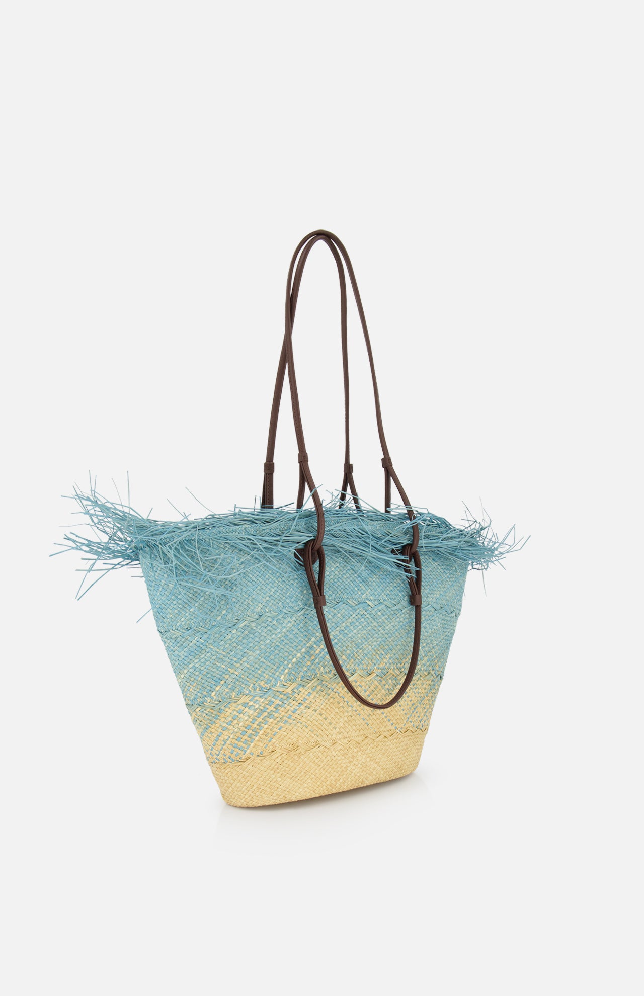 Medium Basket with Frayed Border Bag (14680747901291)