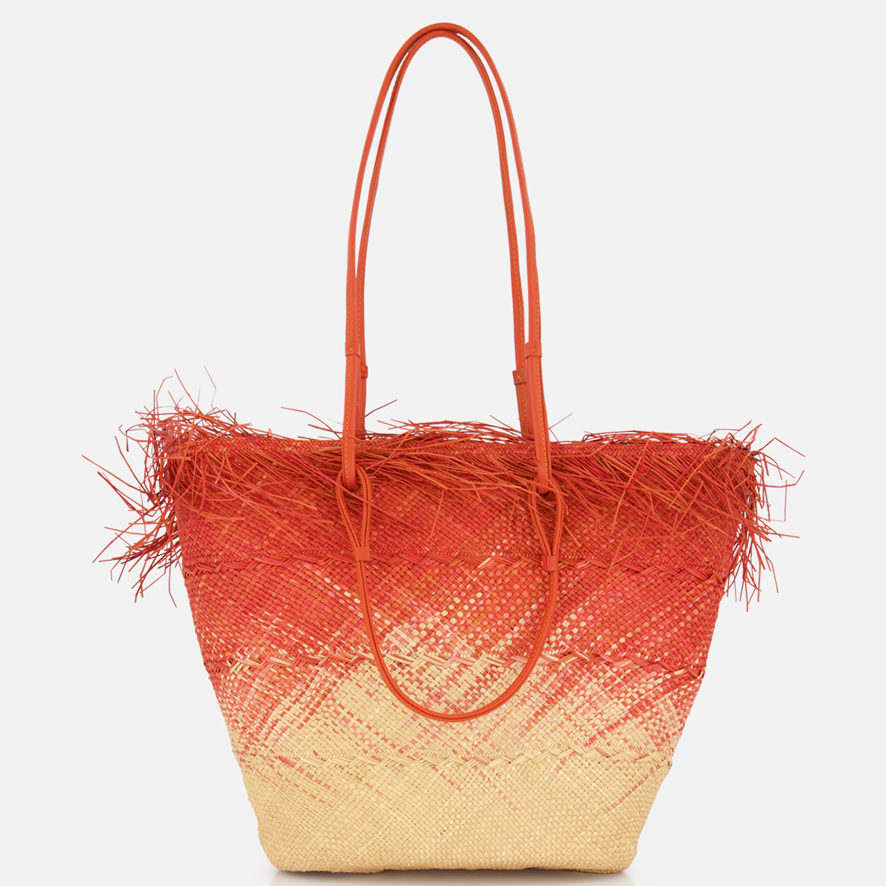 Medium Basket with Frayed Border Bag (14680747934059)
