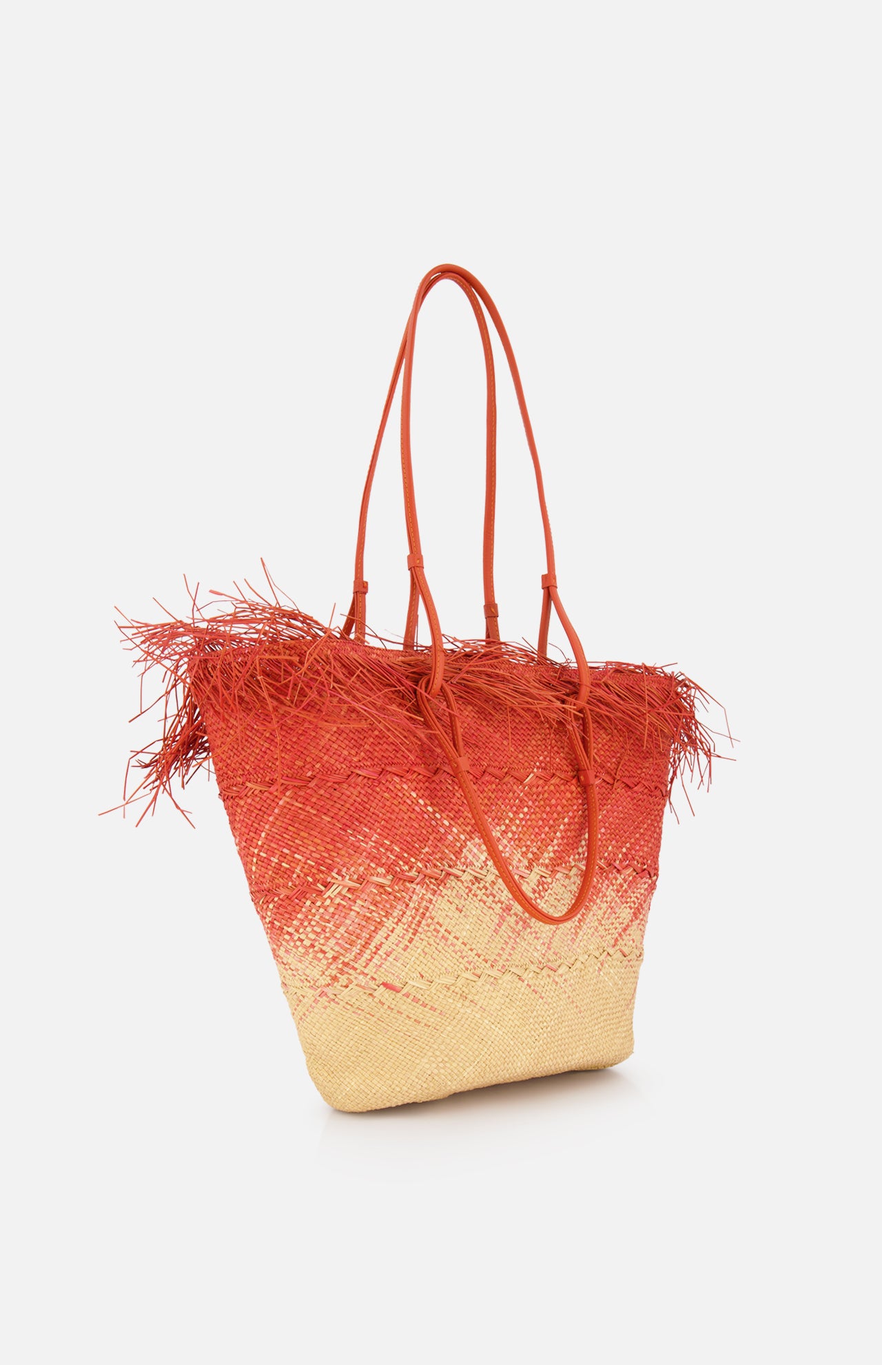 Medium Basket with Frayed Border Bag (14680747934059)