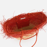 Medium Basket with Frayed Border Bag (14680747934059)