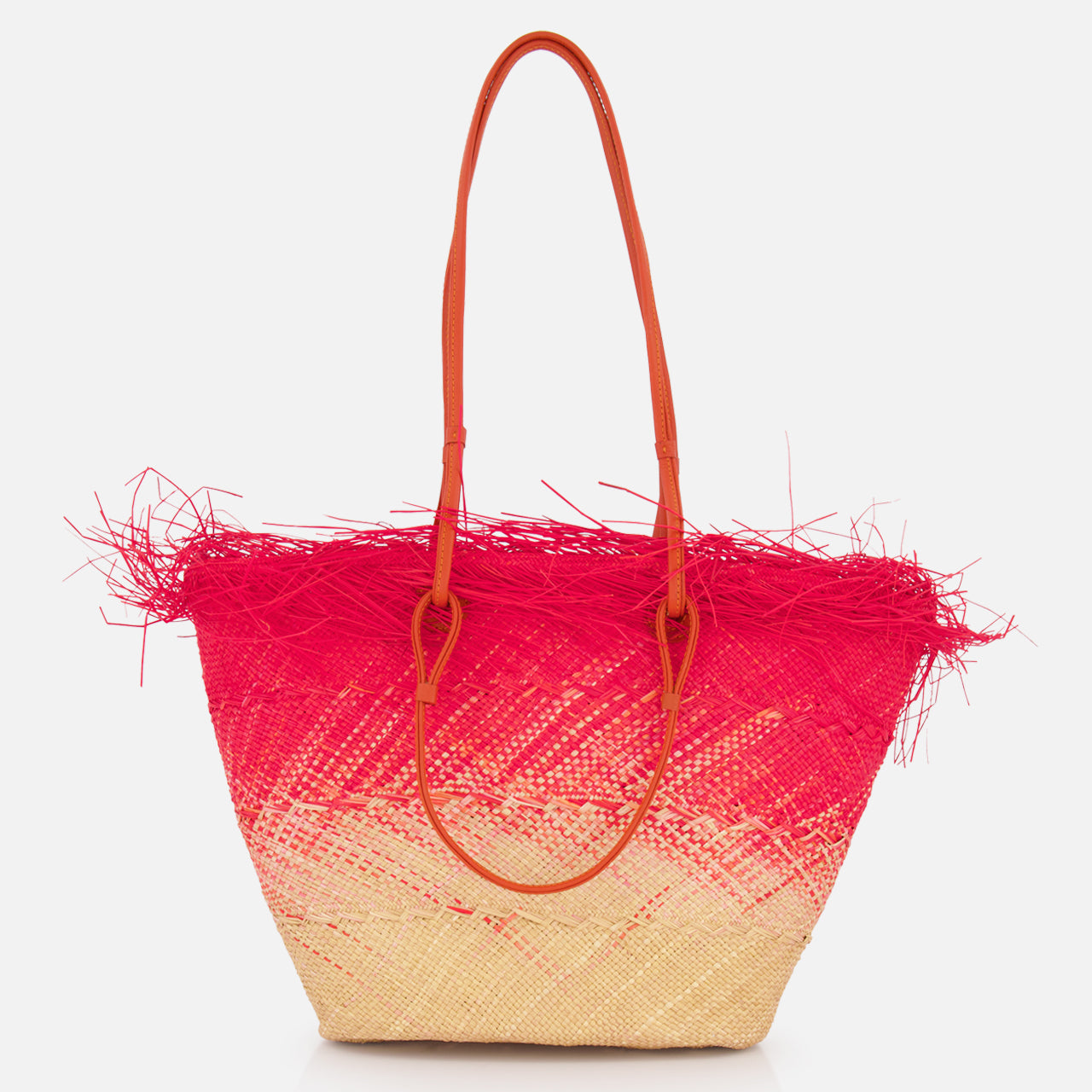 Medium Basket with Frayed Border Bag (14680747868523)