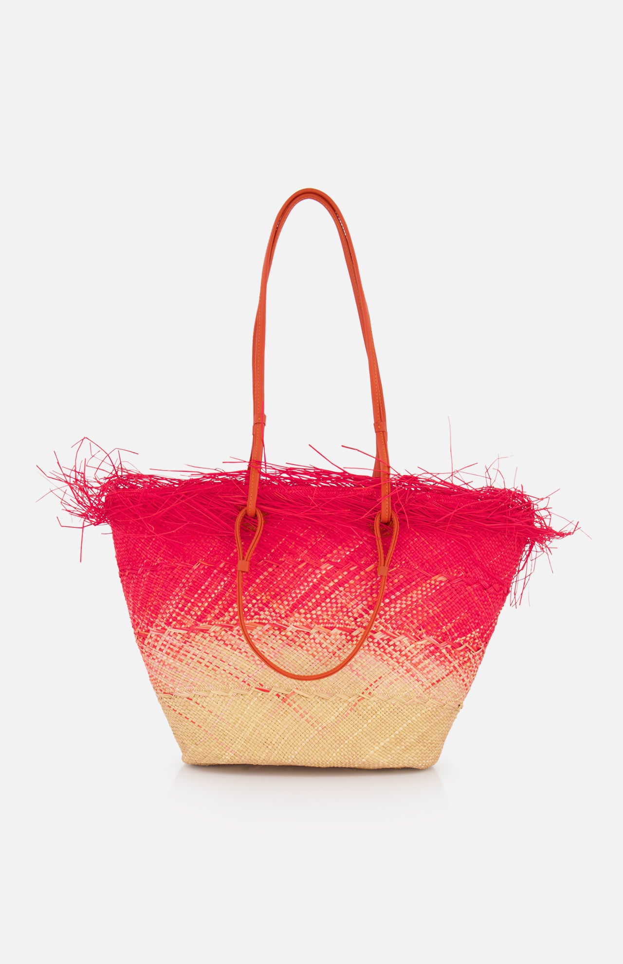 Medium Basket with Frayed Border Bag (14680747868523)