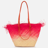 Medium Basket with Frayed Border Bag (14680747868523)