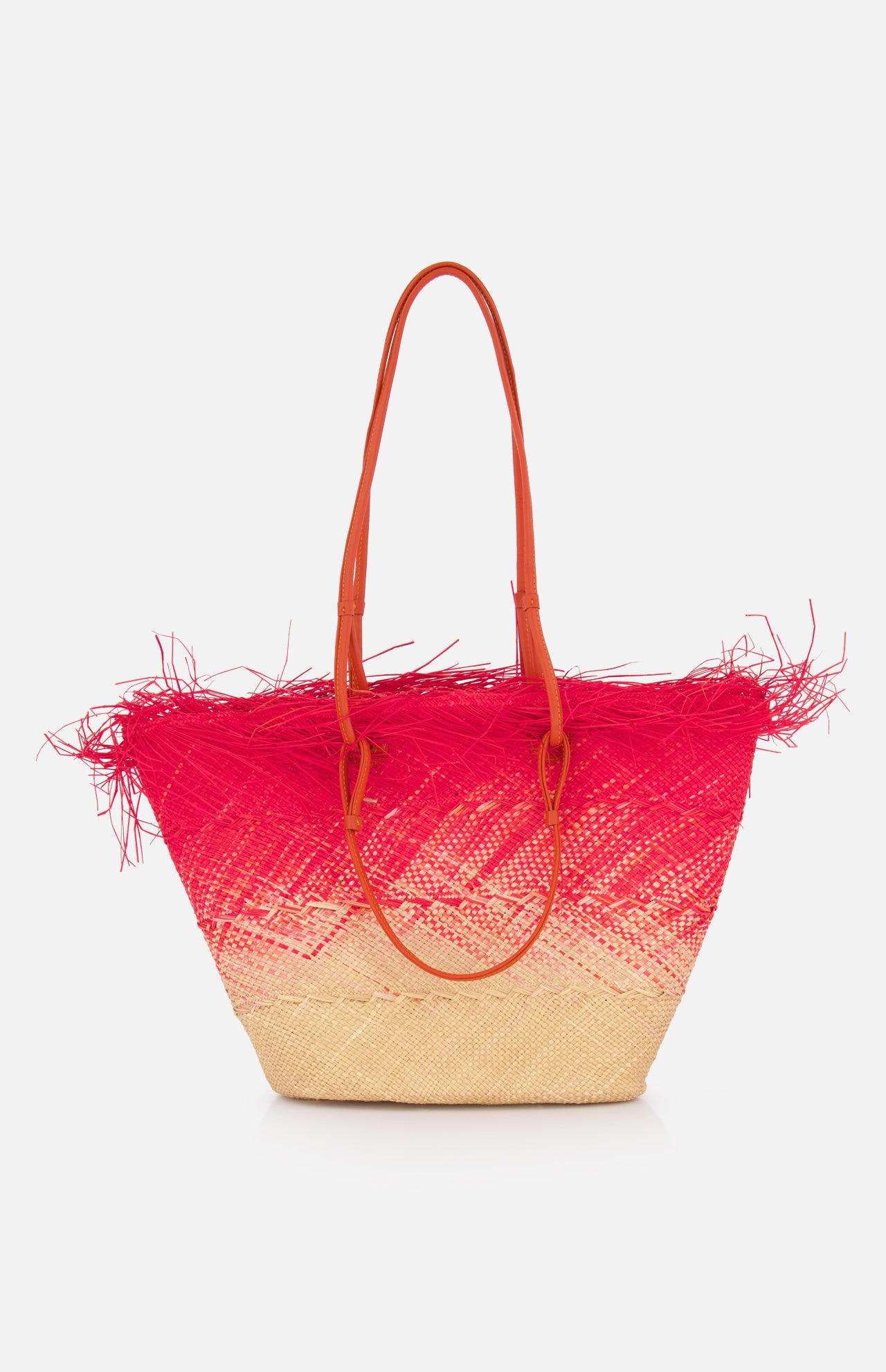 Medium Basket with Frayed Border Bag (14680747868523)