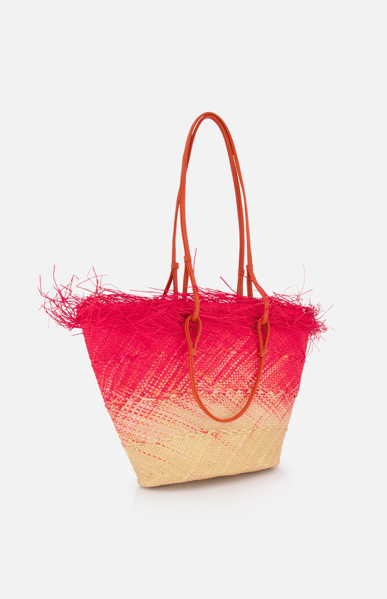 Medium Basket with Frayed Border Bag (14680747868523)